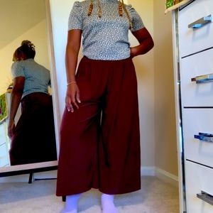 Chocolate soft wide long  pants